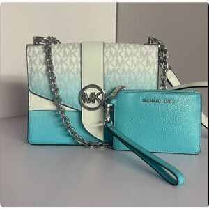 Michael Kors Greenwich Crossbody Ocean Blue Multi